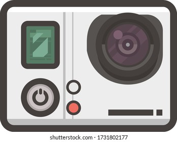 Vector illustration mini camera isolated on white background