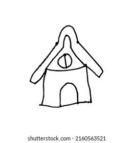 vector illustration, mini house icon, freehand drawing design style.