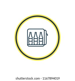Vector illustration of minibar icon line. Beautiful tourism element also can be used as mini fridge icon element.