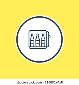 Vector illustration of minibar icon line. Beautiful vacation element also can be used as mini fridge icon element.