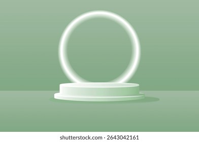Vector illustration of a minimal cylindrical podium or pedestal used for product display, exhibition mockups, or presentation visuals.

