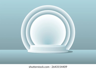 Vector illustration of a minimal cylindrical podium or pedestal used for product display, exhibition mockups, or presentation visuals.