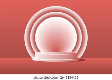Vector illustration of a minimal cylindrical podium or pedestal used for product display, exhibition mockups, or presentation visuals.
