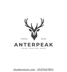 A vector illustration of an minimal deer head logo icon template