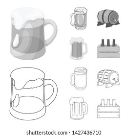 Vector illustration of minimal and pint sign. Set of minimal and craft stock symbol for web.