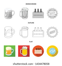 Vector illustration of minimal and pint sign. Set of minimal and craft stock vector illustration.