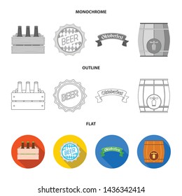 Vector illustration of minimal and pint symbol. Set of minimal and craft stock symbol for web.