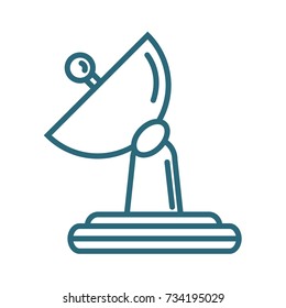 Vector illustration of minimal satellite dish icon isolated on white. 
