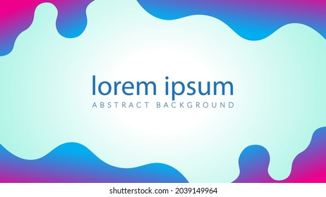 Vector illustration of minimal wavy liquid with blank space. Abstract memphis background design template. Vibrant color gradient fluid. 