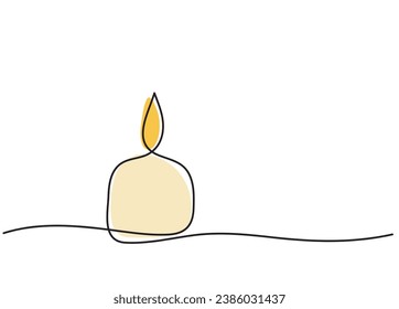 Vector illustration in minimalism with a stylized candle