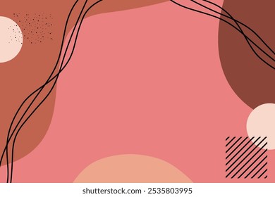 Ilustração vetorial estética minimalista de fundo de formas líquidas e onduladas.