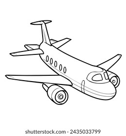 Vector illustration of a minimalist airplane outline icon, ideal for web and graphic projects.