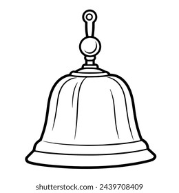 Vector illustration of a minimalist bell outline icon, perfect for alerts.