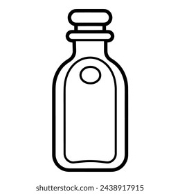 Vector illustration of a minimalist bottle outline icon, ideal for packaging projects.