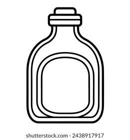 Ilustración vectorial de un icono de contorno de botella minimalista, ideal para proyectos de embalaje.