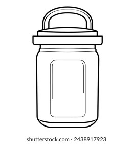 Vector illustration of a minimalist bottle outline icon, ideal for packaging projects.