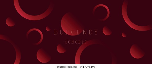 Vector illustration. Minimalist burgundy abstract background with luxurious geometric light shapes. Expensive design for wallpaper, poster, brochure, presentation, website and textile design.