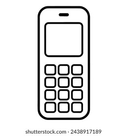 Vector illustration of a minimalist cell phone outline icon, ideal for technology projects.