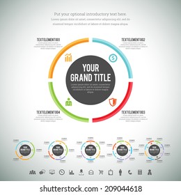 Vector illustration of minimalist circle line infographic element.