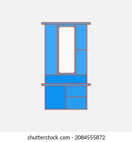 vector illustration of a minimalist cosmetic cabinet. flat illustration cupboard.