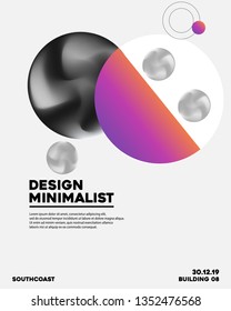 Vector Illustration : Minimalist covers design. Geometric halftone gradients, background, wallpaper