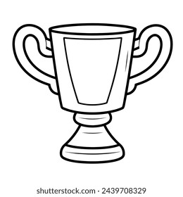 Vector illustration of a minimalist cup for win outline icon, ideal for success.