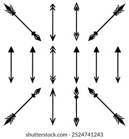Vector illustration Minimalist directional arrows graphic design 