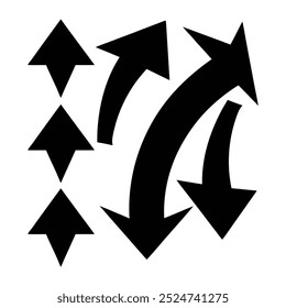 Vector illustration Minimalist directional arrows graphic design 