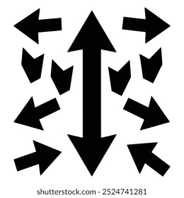 Vector illustration Minimalist directional arrows graphic design 