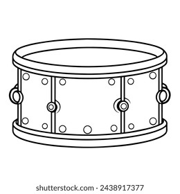 Vector illustration of a minimalist drum outline icon, ideal for percussion projects.