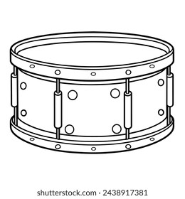 Vector illustration of a minimalist drum outline icon, ideal for percussion projects.