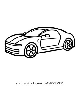 Vector illustration of a minimalist electric car outline icon, ideal for sustainable transportation.