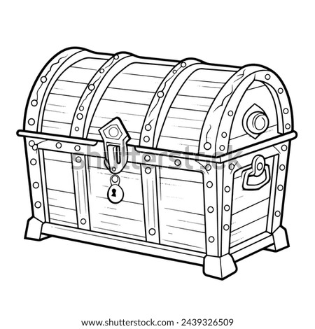 Vector illustration of a minimalist empty treasure chest outline icon, perfect for adventure themes.