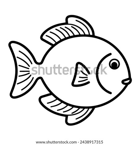 Vector illustration of a minimalist fish outline icon, ideal for marine-themed projects.