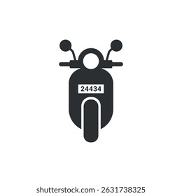 Ilustración vectorial de un diseño plano minimalista de una moto.