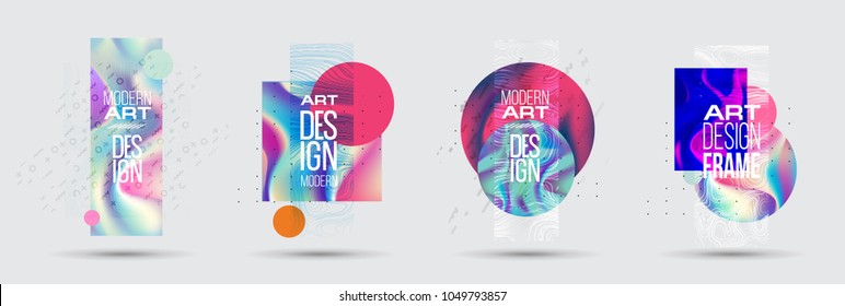 vector illustration. Minimalist frame design in the style of hipster. Vector gradient holography. frame for text Modern art graphics. design of business cards, invitations, gift cards, vector