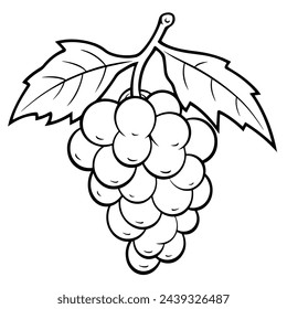 Vector illustration of a minimalist grape outline icon, perfect for culinary projects.