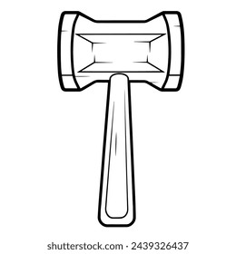 Ilustración vectorial de un icono minimalista de contorno de martillo, ideal para proyectos de bricolaje.