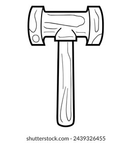 Ilustración vectorial de un icono minimalista de contorno de martillo, ideal para proyectos de bricolaje.