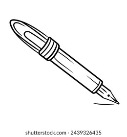 Vector illustration of a minimalist hand writing outline icon, ideal for literacy projects.