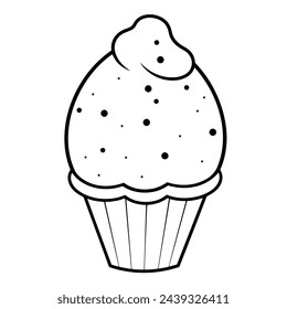 Vector illustration of a minimalist ice cream outline icon, perfect for sweet treats.