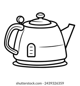 Vector illustration of a minimalist kettle outline icon, perfect for tea-related projects.