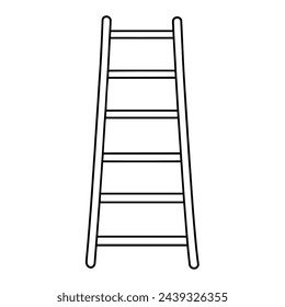 Vector illustration of a minimalist ladder outline icon, ideal for home improvement projects.