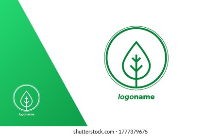 vector illustration of minimalist line leaf logo. good for healthy industry, health food, health product, eco-energy and nature medical.