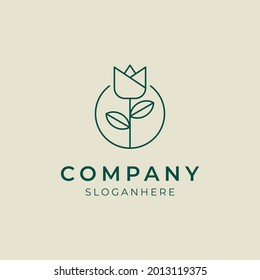 vector illustration of minimalist modern rose flower logo perfect for modern company