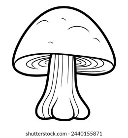 Vector illustration of a minimalist mushroom outline icon, ideal for forest themes.