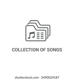 vector illustration of a minimalist outline design for a collection of songs.