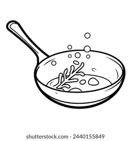 Vector illustration of a minimalist pan-fried egg outline icon, ideal for cooking."