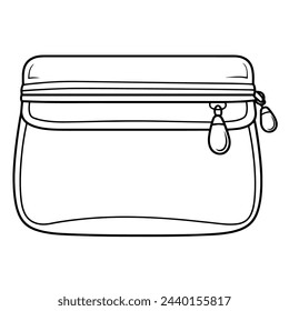 Vector illustration of a minimalist pencil case outline icon, perfect for stationery.