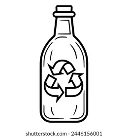 Vector illustration of minimalist recycle plastic bottle outline.